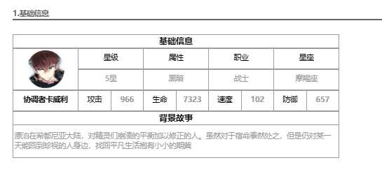 《第七史诗》协调者卡威利怎么样