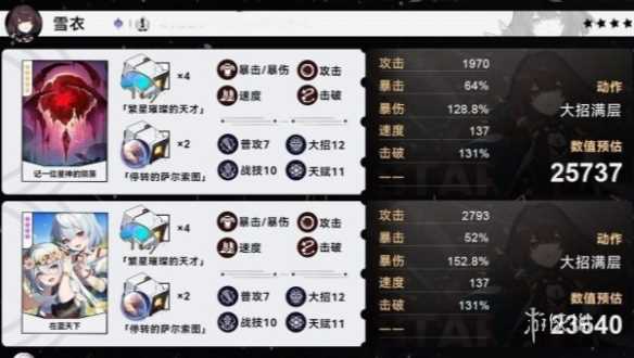 崩坏星穹铁道雪衣毕业面板一览